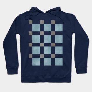 Chequer Pattern Blue Dark Grey Hoodie